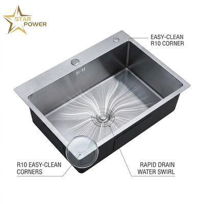 Quality 16 Gauge 304 Stainless Steel Workstation Kitchen Sink 33x22 Inch 10 Inch Deep Basin Brushed Finish Drop-in factory