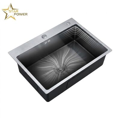 Quality 16 Gauge 304 Stainless Steel Double Bowl Kitchen Sink Drop-in 30x18 Inch 9 Inch Deep Basin Brushed Finish factory