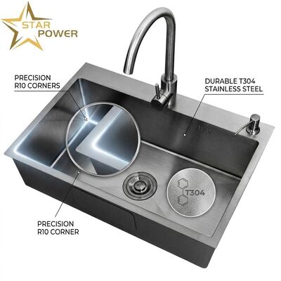 Good price Round 15 Inch Bar Prep Sink SUS304 Handmade 22 Gauge Single Bowl Undermount online