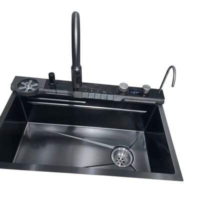 Quality PVD Gunmetal 33x22 Undermount Double Bowl Kitchen Sink SUS304 Handmade 18 Gauge factory