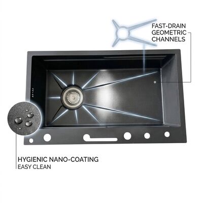 Good price 33 Inch Corner Kitchen Sink Double Bowl SUS304 18 Gauge Space Saving Handmade online