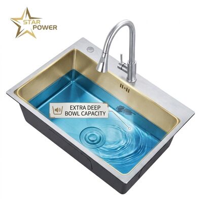 Quality 20 Inch Bar Prep Undermount Single Bowl Kitchen Sink 18 Gauge Nano Black Coating factory