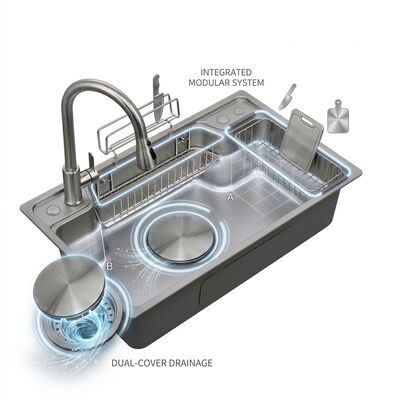 Good price 30 Inch Farmhouse Apron Front Double Bowl Kitchen Sink 16 Gauge with Grids online
