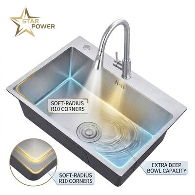 Good price 25 Inch Laundry Utility Sink SUS304 20 Gauge Deep Basin with Faucet Assembly online