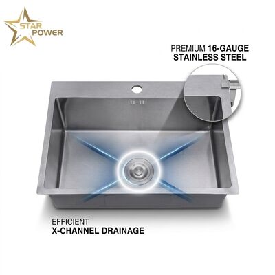 Quality 23 Inch Undermount Single Bowl Kitchen Sink SUS304 18 Gauge Gunmetal PVD Finish factory