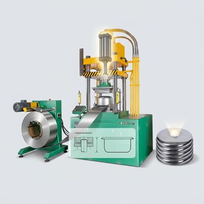 Quality Cookware Lid Stamping Production Line 135 Ton Automatic Hydraulic Press with Servo Feeding System factory